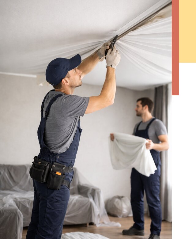 Демонтаж натяжного потолка в Иваново от 4649 руб. — снятие и разбор под ключ | ОТДЕЛОЧНИК-Внв