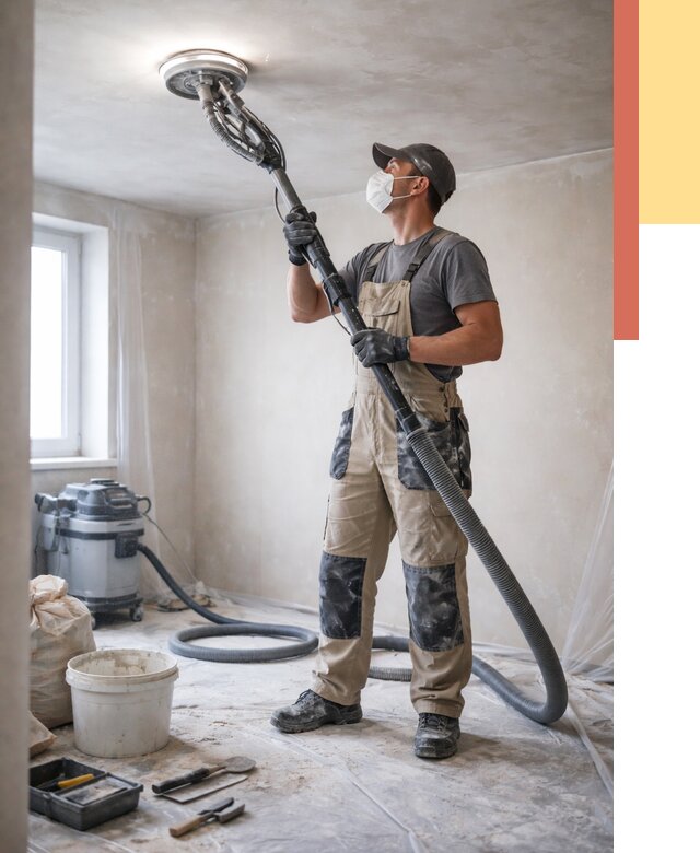 Шлифовка потолка в Иваново от 3616 руб. — услуги шлифования потолка | ОТДЕЛОЧНИК-Внв