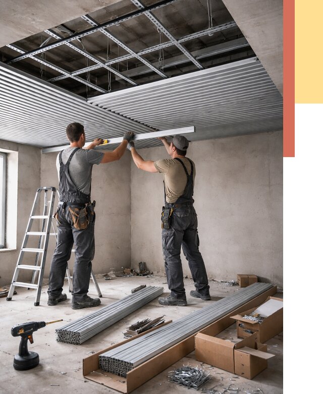 Монтаж реечного потолка в Иваново от 4649 руб. под ключ | ОТДЕЛОЧНИК-Внв