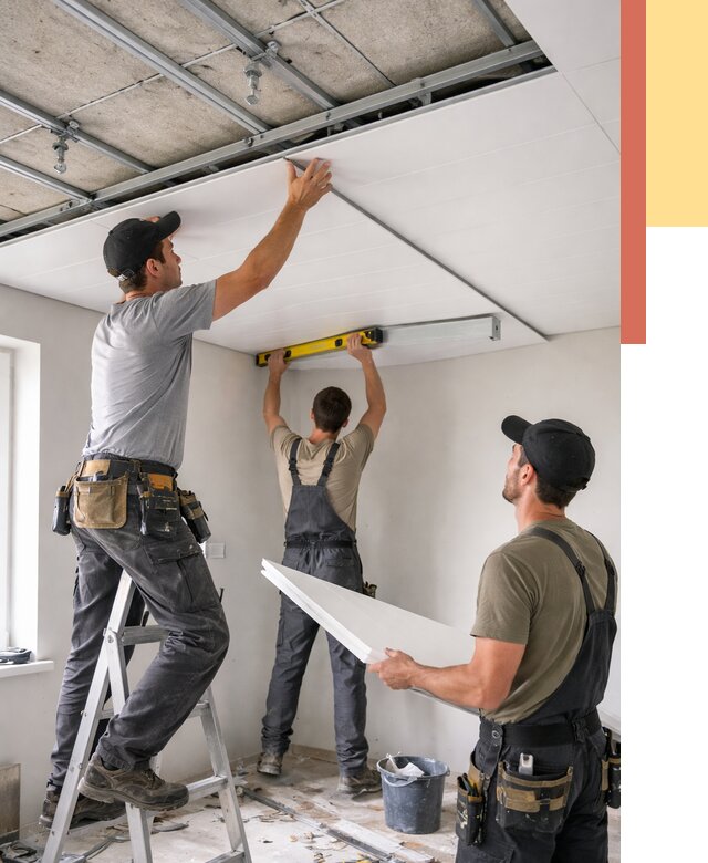 Монтаж потолка из ПВХ панелей в Иваново от 3616 руб./м2 — быстро и недорого | ОТДЕЛОЧНИК-Внв