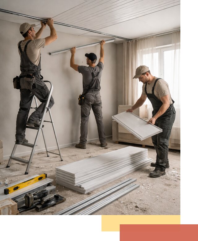 Монтаж потолка из ПВХ панелей в Иваново оперативно и качественно