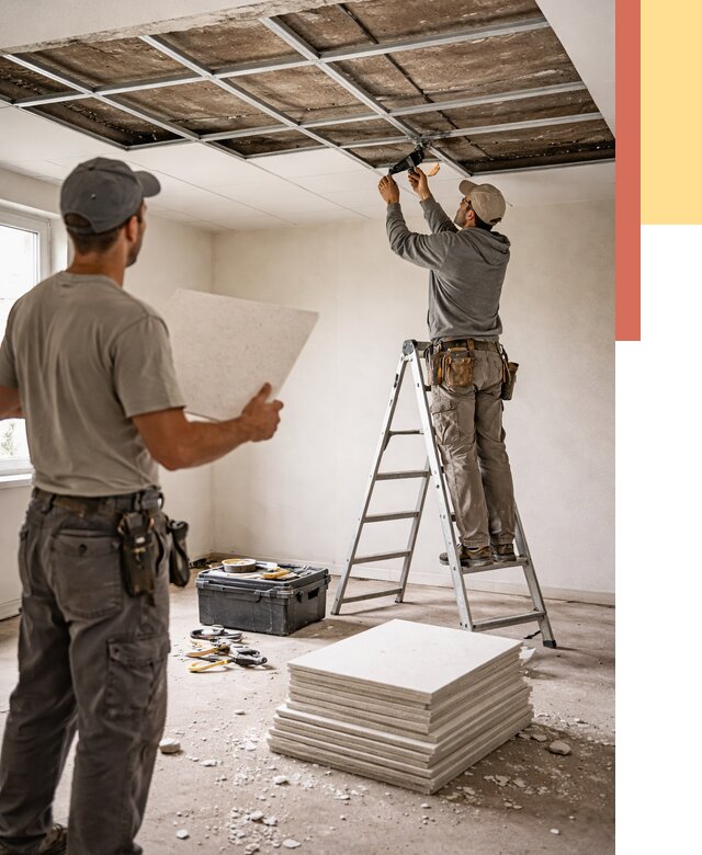 Замена плит подвесного потолка в Иваново от 1808 руб. быстро и недорого | ОТДЕЛОЧНИК-Внв
