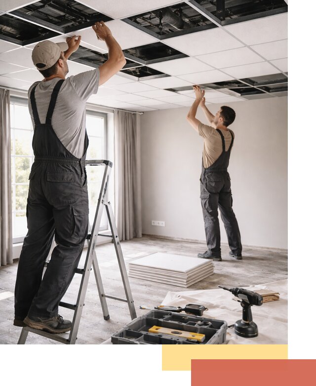 Замена плит подвесного потолка в Иваново быстро и качественно