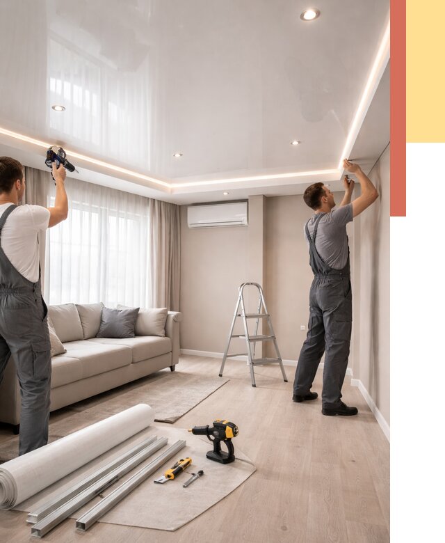 Монтаж глянцевого натяжного потолка в Иваново от 775 руб. под ключ | ОТДЕЛОЧНИК-Внв