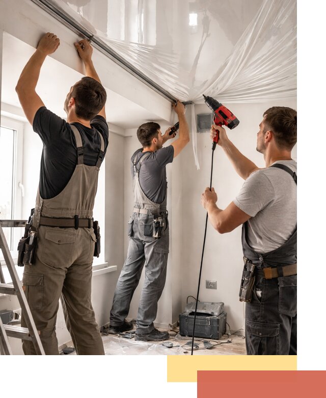 Монтаж глянцевого натяжного потолка в Иваново быстро и качественно