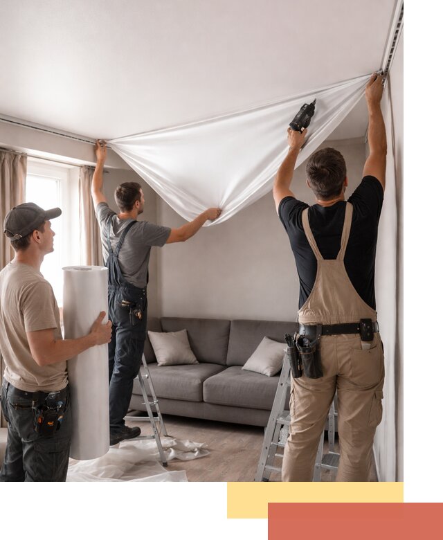 Монтаж сатинового натяжного потолка в Иваново качественно и быстро