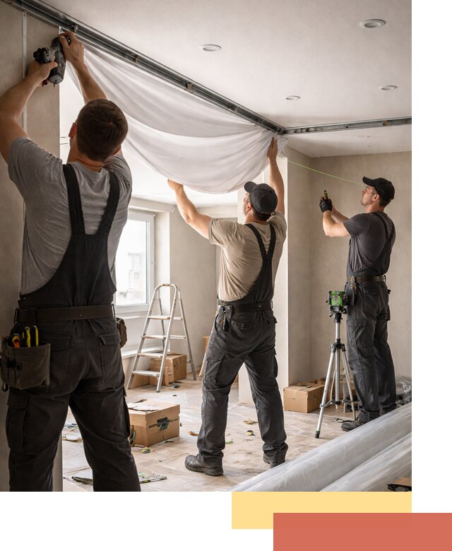 Монтаж парящего натяжного потолка под ключ в Иваново