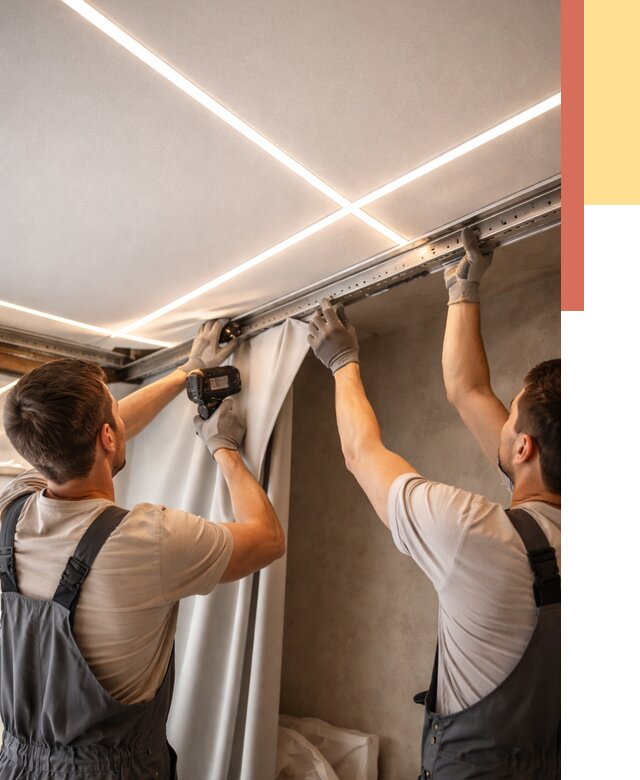 Монтаж натяжного потолка со световыми линиями в Иваново от 1240 руб. | ОТДЕЛОЧНИК-Внв