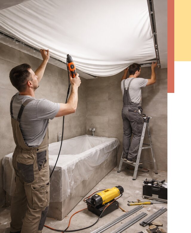 Монтаж натяжного потолка в ванной в Иваново от 1240 руб. под ключ | ОТДЕЛОЧНИК-Внв