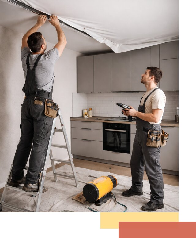 Монтаж натяжного потолка на кухне в Иваново