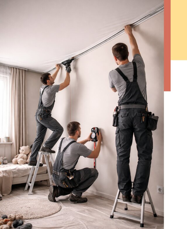 Монтаж натяжного потолка в детской в Иваново от 3616 руб. — быстро и недорого | ОТДЕЛОЧНИК-Внв