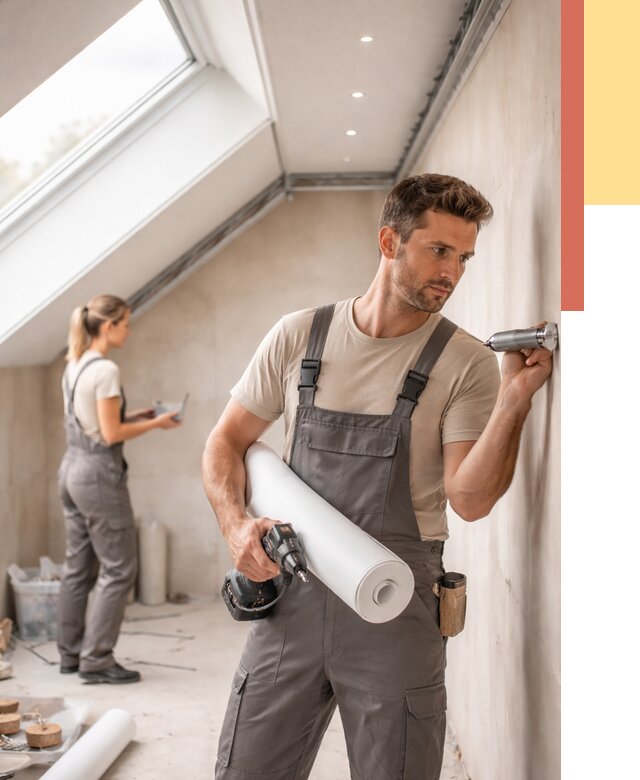 Монтаж натяжного потолка на мансарде в Иваново от 3616 руб. | ОТДЕЛОЧНИК-Внв