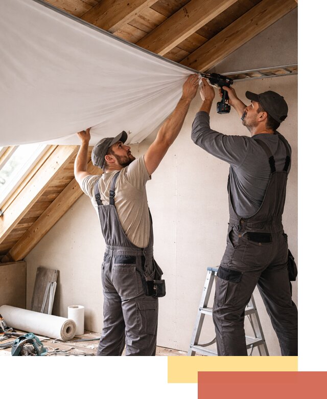 Монтаж натяжного потолка в мансарде в Иваново