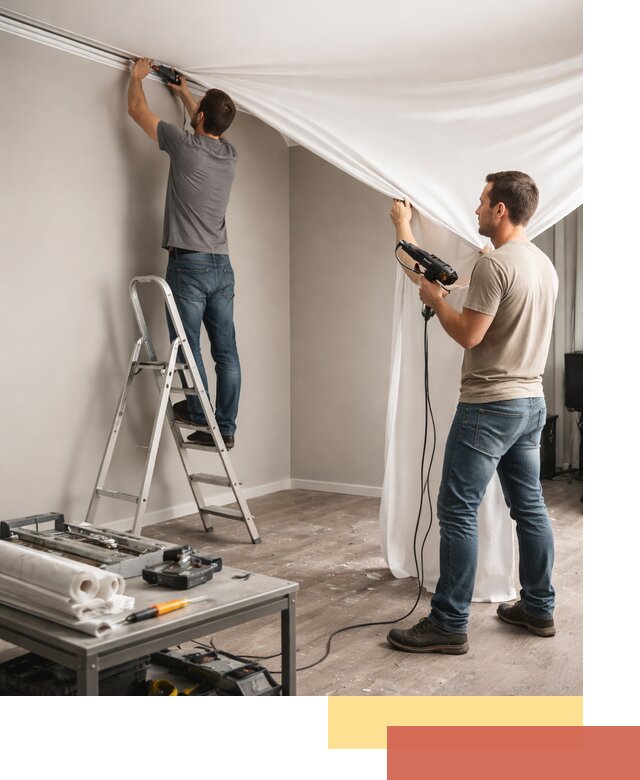 Монтаж натяжного потолка в студии в Иваново