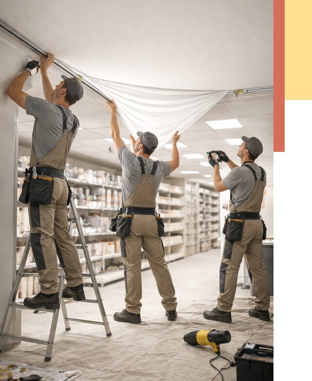 Монтаж натяжного потолка в магазине в Иваново от 4649 руб. быстро и недорого | ОТДЕЛОЧНИК-Внв
