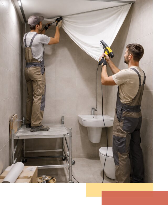 Монтаж натяжного потолка в санузле в Иваново