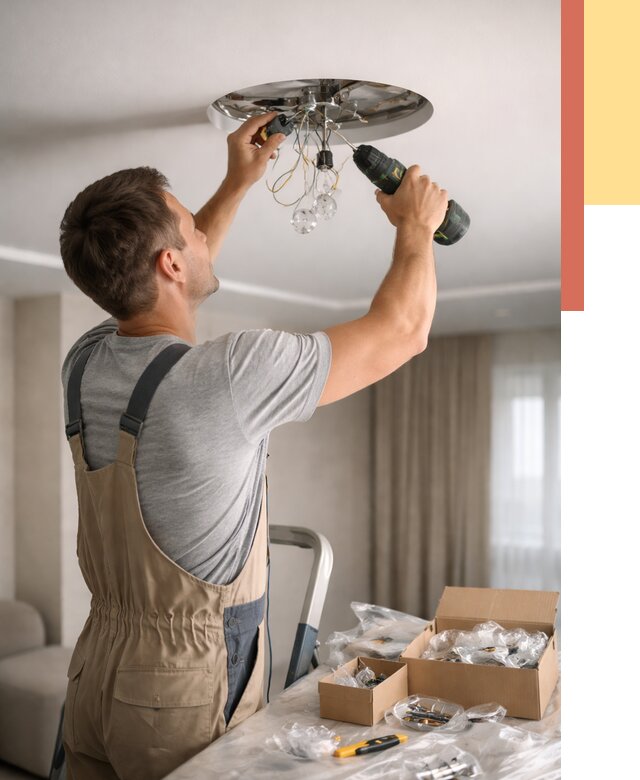 Установка люстры в натяжной потолок в Иваново от 1240 руб. | Быстро и недорого — ОТДЕЛОЧНИК-Внв