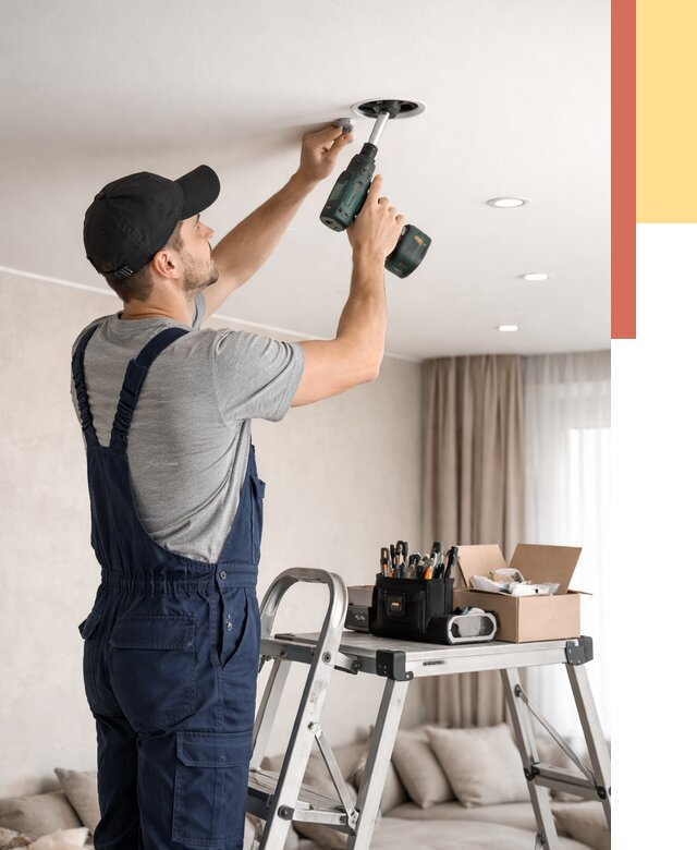 Установка и монтаж точечных светильников в натяжной потолок в Иваново от 1860 руб. | ОТДЕЛОЧНИК-Внв