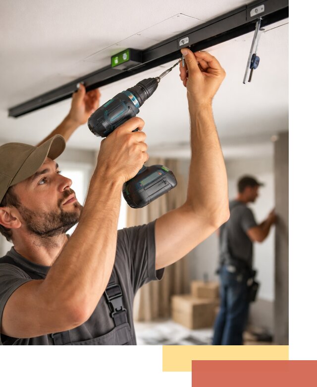 Установка трековых светильников в натяжной потолок в Иваново