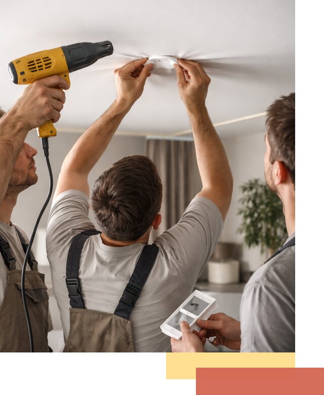 Ремонт прокола полотна натяжного потолка в Иваново