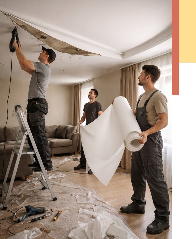 Замена полотна натяжного потолка в Иваново от 9815 руб. быстро и недорого | ОТДЕЛОЧНИК-Внв