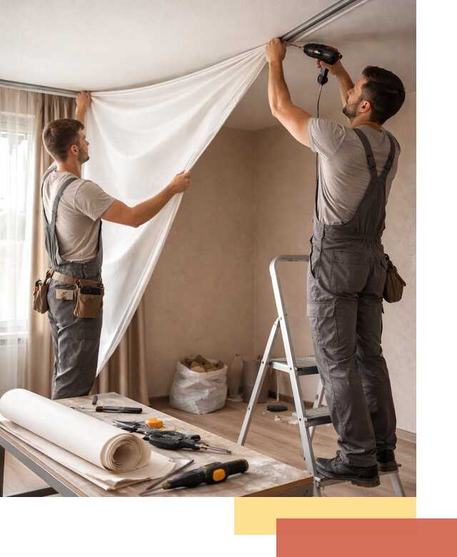 Замена полотна натяжного потолка в Иваново быстро и качественно