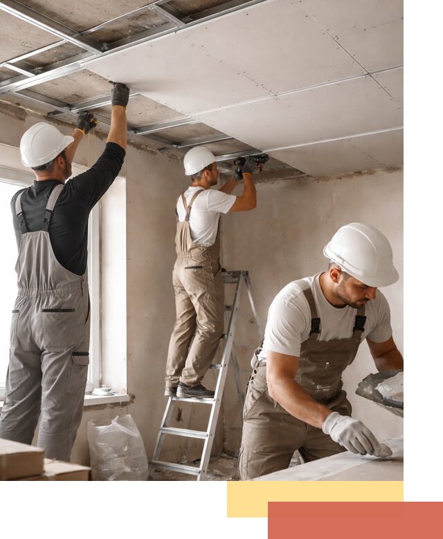 Одноуровневый потолок из гипсокартона в Иваново — монтаж и отделка