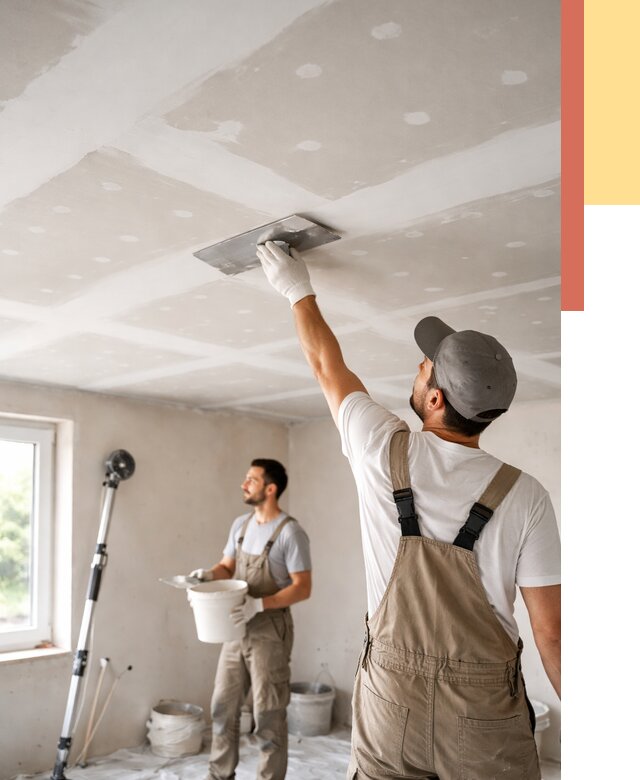 Шпаклевка потолка из гипсокартона в Иваново от 3306 руб./м2 — услуги под ключ | ОТДЕЛОЧНИК-Внв