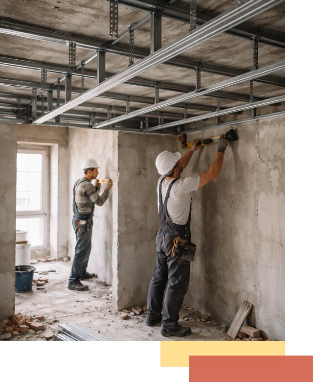 Монтаж каркаса потолка из профильного профиля в Иваново