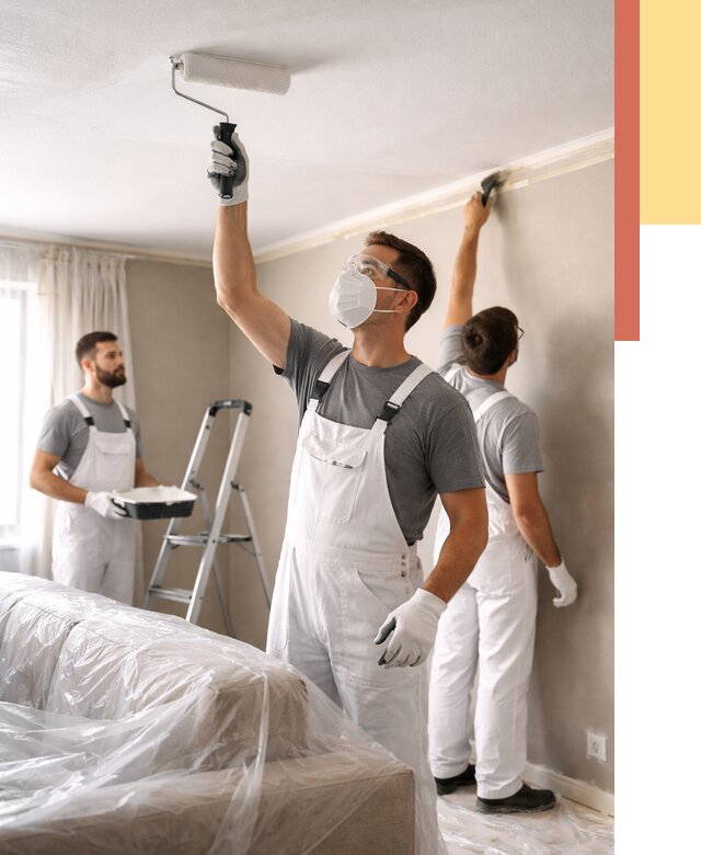 Покраска потолка водоэмельсионной краской в Иваново от 2273 руб/м² — услуги под ключ | ОТДЕЛОЧНИК-Внв