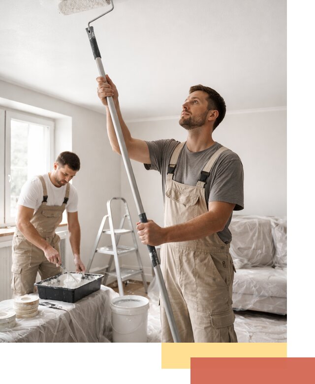 Покраска потолка водоэмульсионной краской в Иваново