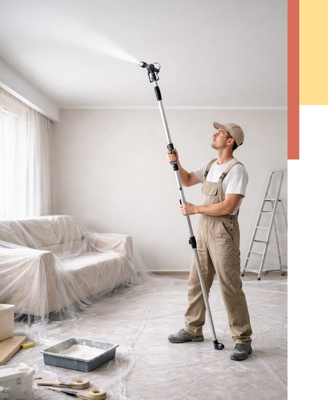 Покраска потолка краскопультом в Иваново от 4649 руб. быстро и недорого | ОТДЕЛОЧНИК-Внв