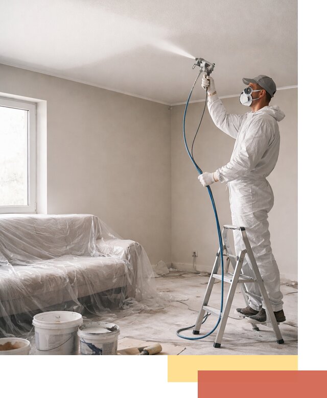 Покраска потолка краскопультом в Иваново быстро и качественно