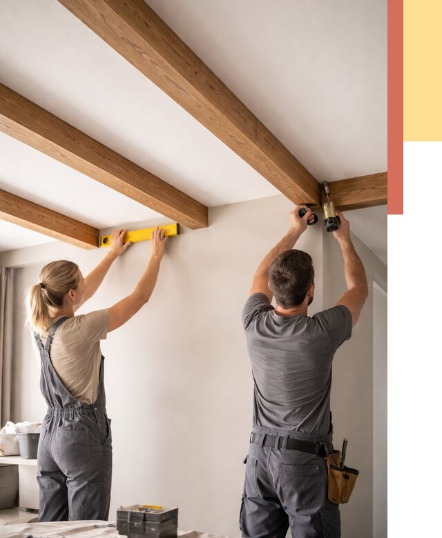 Монтаж декоративных балок на потолок в Иваново от 4339 руб. — ОТДЕЛОЧНИК-Внв