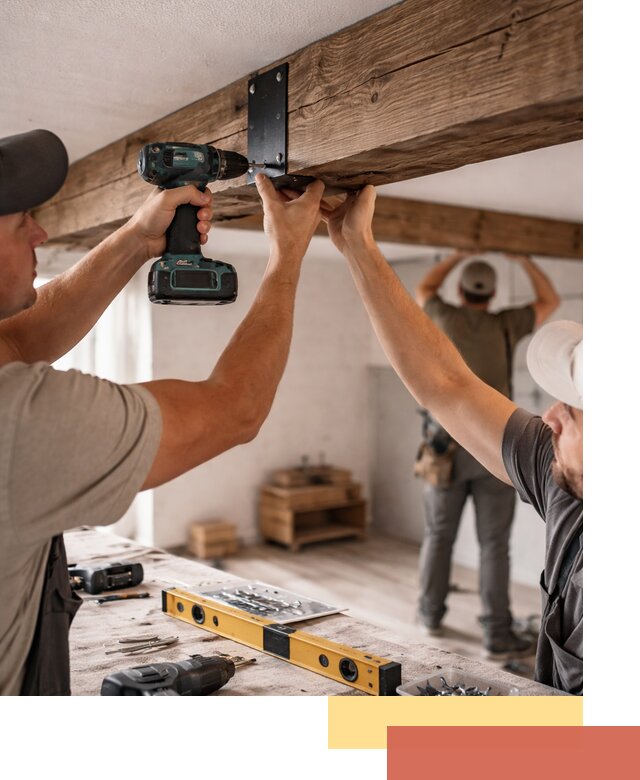 Монтаж декоративных потолочных балок в Иваново